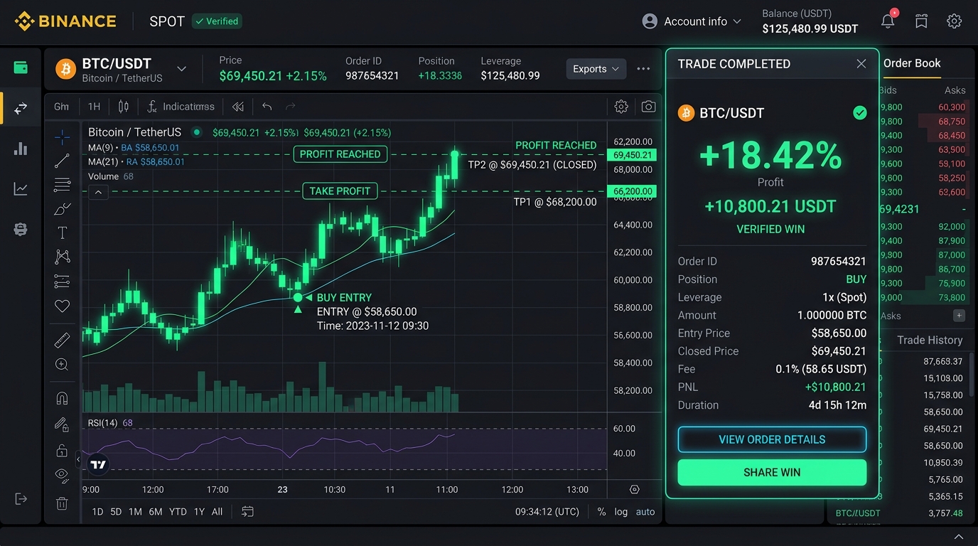 Bitcoin BTC/USDT Verified Winning Trade Screenshot